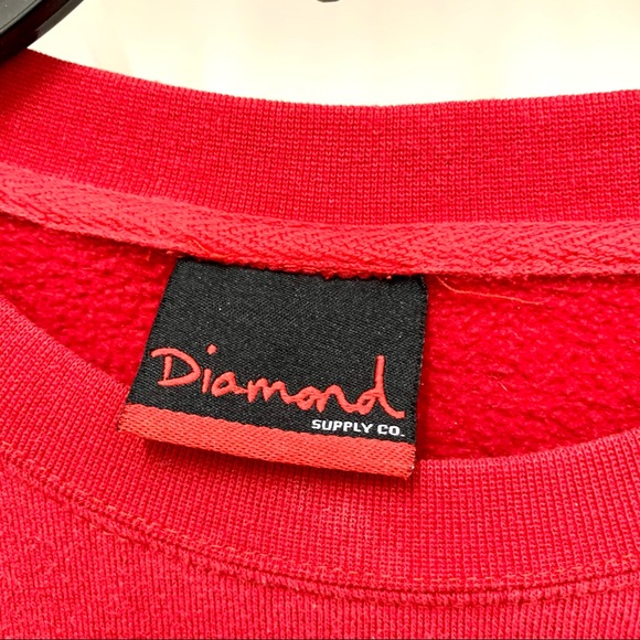 Diamond Supply Co Red White 98 Conflict Free Crewneck Sweatshirt Medium - Picture 5 of 5